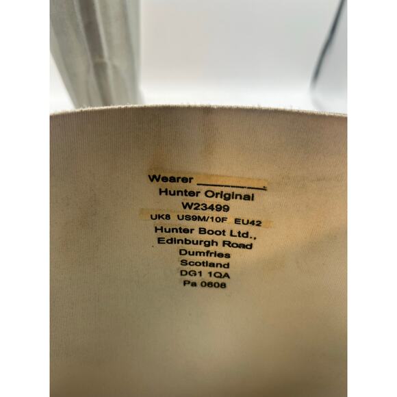 Hunter Original Sz 10 Silver Rubber Pull On Buckle Womens Riding Rain Boots - Picture 7 of 8